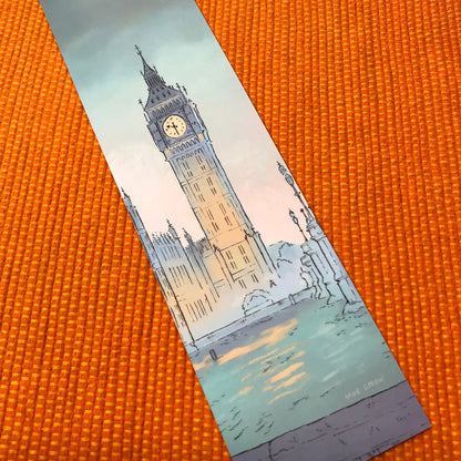 Westminster at Twilight bookmark by Mike Green Illustration