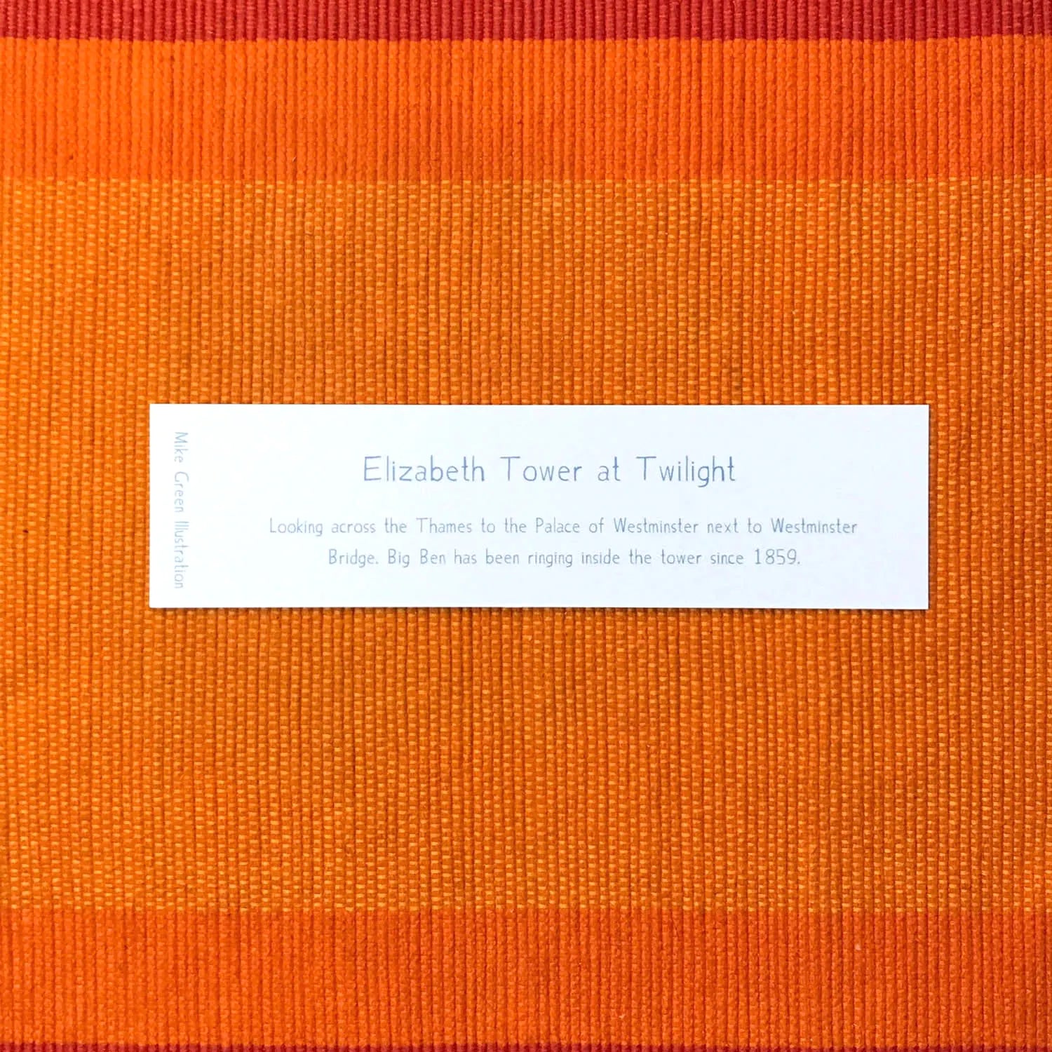 Westminster at Twilight bookmark  back by Mike Green Illustration