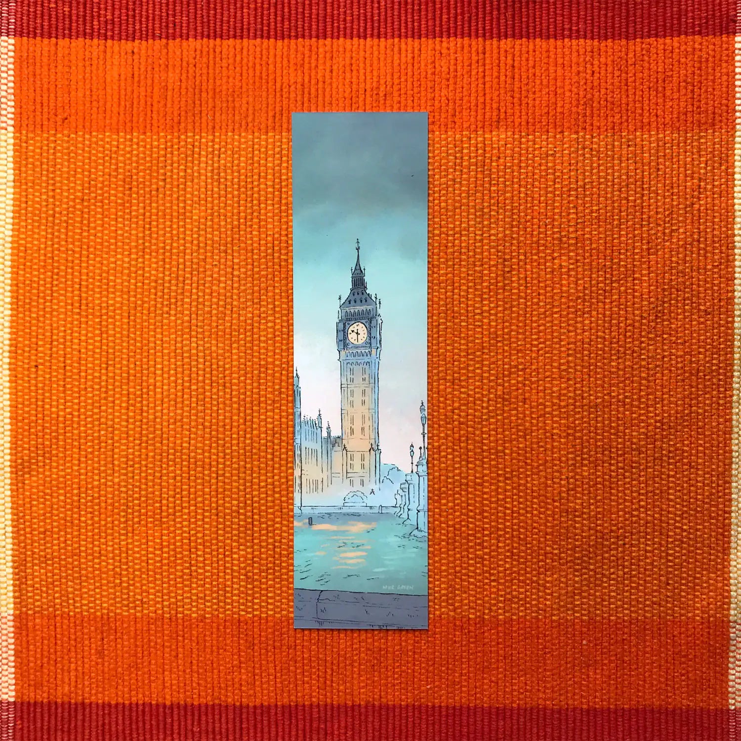 Westminster at Twilight bookmark by Mike Green Illustration